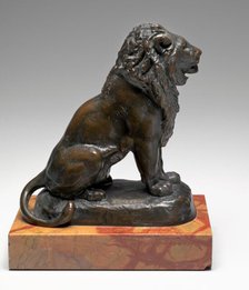 Seated Lion, model c. 1846, cast after 1870. Creator: Antoine-Louis Barye.