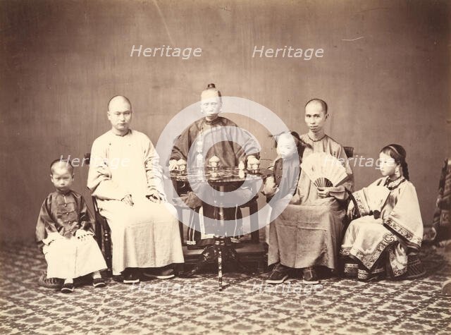 Mandarin with Family, 1860-1863. Creator: Milton M. Miller.