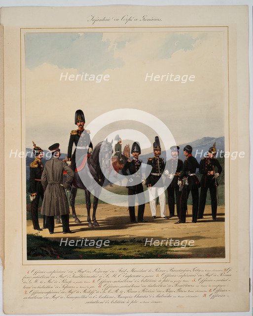 Infantry of the Russian Imperial Grenadier corps, 1867. Artist: Piratsky, Karl Karlovich (1813-1889)