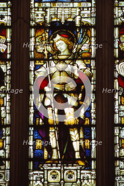 St. Alban in  West window of Hereford Cathedral, England, 20th century.    Artist: CM Dixon.