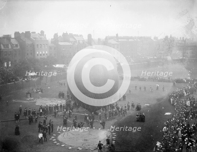Hot air balloons at Armoury House, Finsbury, Islington, London, c1860-c1922. Artist: Henry Taunt