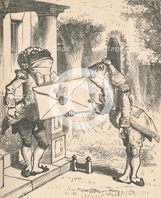'The Frog Footman delivers the invitation', 1889. Artist: John Tenniel.
