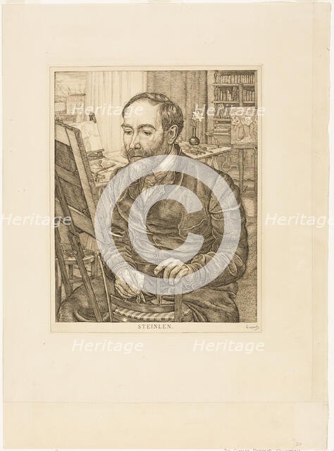 Portrait of Théophile Alexandre Steinlen, 1900/01. Creator: Pieter Dupont.