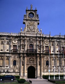 Detail of the façade of the Convent of San Marcos in León, ancient pilgrims Hospital today houses…