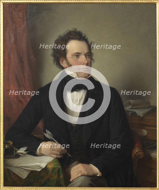 Portrait of Franz Schubert (1797-1828), 1875. Creator: Rieder, Wilhelm August (1796-1880).