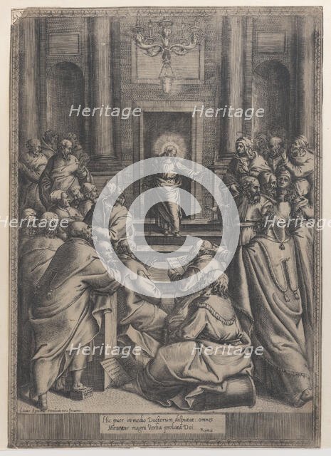 Christ Disputing in the Temple, 1568-77., 1568-77. Creator: Orazio de Sanctis.