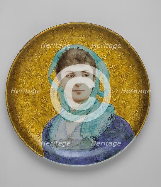 Circular Plaque, France, 1880/87. Creators: Joseph Théodore Deck, Paul-Cesar Helleu.