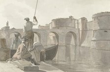 New moat of the fortifications in Taranto, 1778. Creator: Louis Ducros.