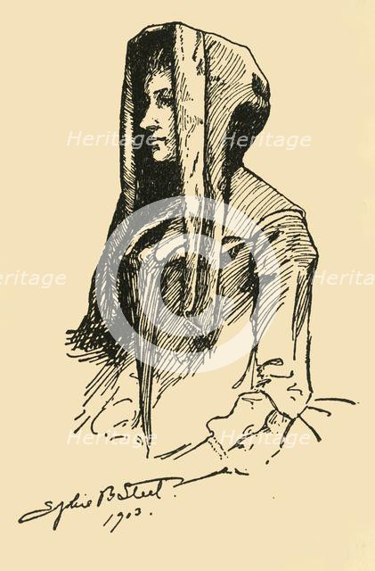 'A Camlet Hood; taken from an Orginal Garment, c1702', 1903, (1937). Creator: Sophie B Steel.