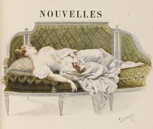 Half-title for Nouvelles by Alfred de Musset , 1887. Creator: Cortazzo, Oreste (1836-1912).