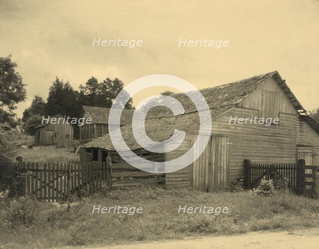 Dr. Jett's farm - outbuildings, Gordon - Green Terrace, Falmouth, between 1925 and 1929. Creator: Frances Benjamin Johnston.