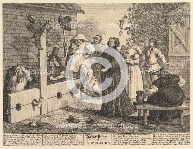 Hudibras in Tribulation (Twelve Large Illustrations for Saumel Butler's Hudibr..., February 1725-26. Creator: William Hogarth.