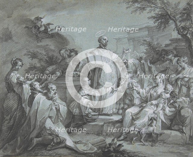 Saint Ignatius of Loyola Preaching, before 1761. Creator: Johann Wolfgang Baumgartner.