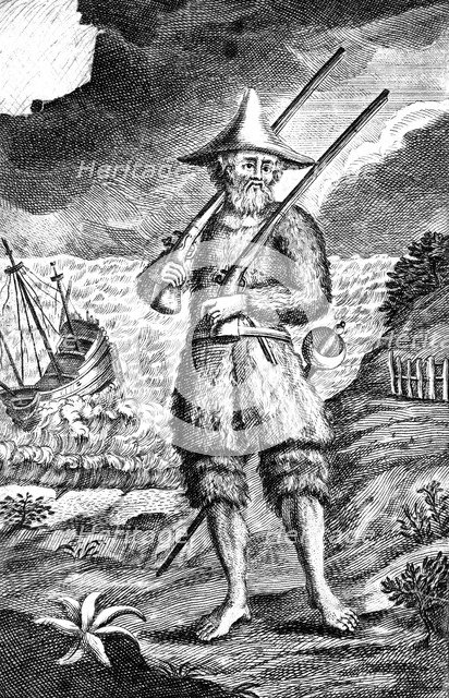 Robinson Crusoe, c1719. Artist: Unknown