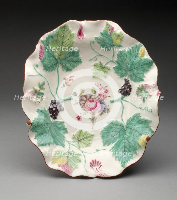 Dish, Chelsea, c. 1760 or probably later copy. Creator: Chelsea Porcelain Manufactory.