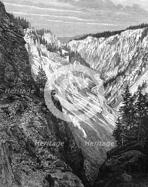 Grand Canyon, Yellowstone National Park, USA, 19th century.Artist: Taylor