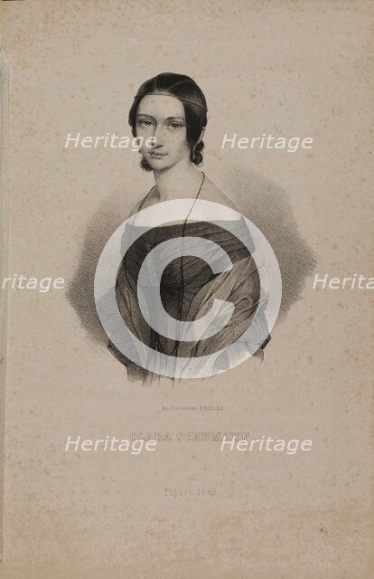 Portrait of Clara Schumann (1819-1896), 1842. Creator: Anonymous.