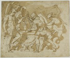 Camillus Attacking Brennus, c. 1550. Creator: Unknown.