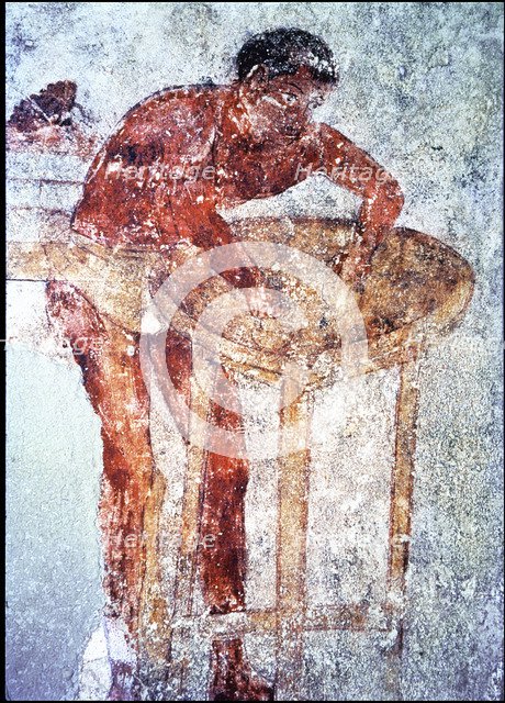 Palace of the Popes, fresco with a scene of preparing a banquet.