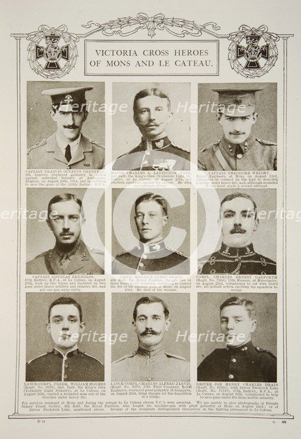 Victoria Cross Heroes of Mons and Le Cateau, c1914-1919.