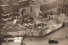 'Erecting the annexe to Westminster Abbey in advance of King George VI's coronation', 1937. Artist: Unknown.
