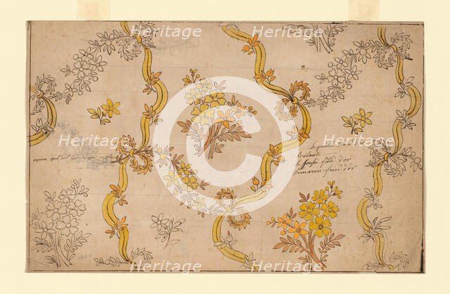 Design for an Embroidered or Woven Textile, France, 19th century. Creator: Unknown.