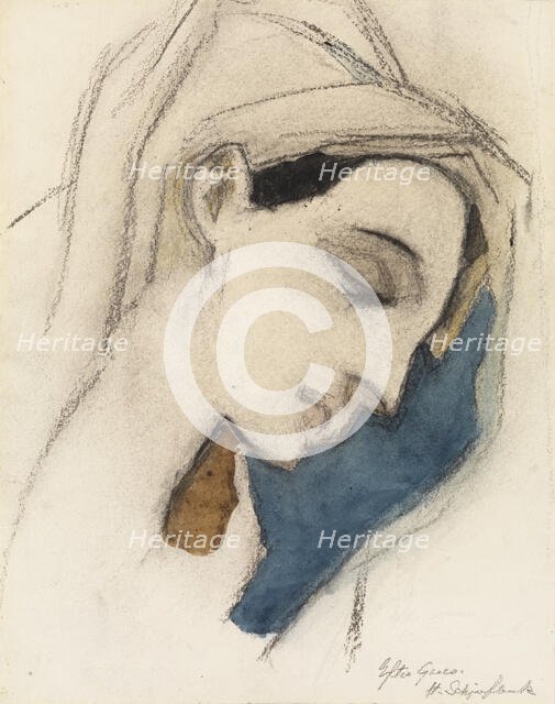 Virgin Mary, after El Greco, 1942. Creator: Helene Schjerfbeck.