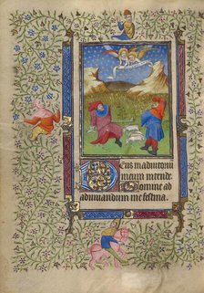 The Annunciation to the Shepherds; Book of Hours, about 1410. Creator: Unknown.