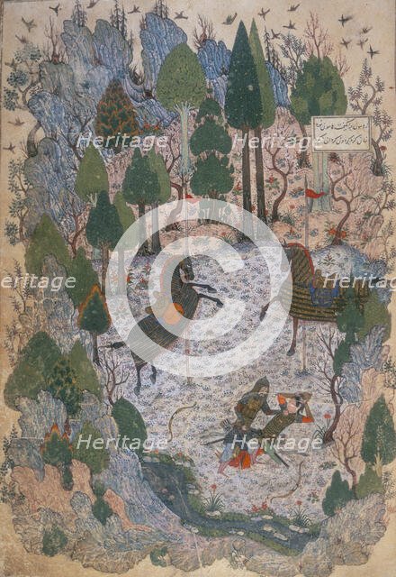 Humay recognising Humayun, 1396. Creator: Junaid of Baghdad.