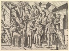 Speculum Romanae Magnificentiae: Roman Horsemen, from Trajan's Column, 16th century. Creator: Marco Dente.