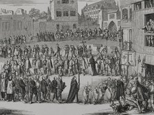 Procession of the captives of the Inquisition to the Auto de Fe to be sentenced, 1692 (1877).  Creator: Unknown.