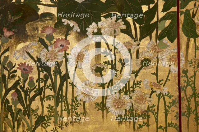 Screen with spring and summer flowers, 1st half of the 18th century. Creator: Watanabe Shiko.