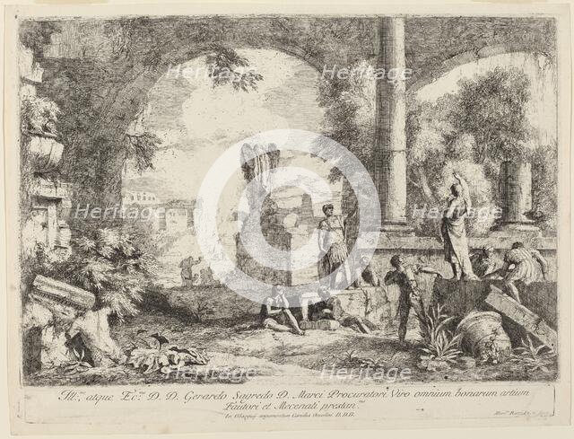 Landscape with Classical Ruins, 1720s. Creator: Marco Ricci.