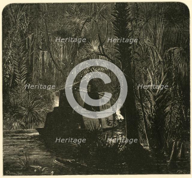 'Ascending the Ocklawaha River at Night', 1872.  Creator: Frederick William Quartley.