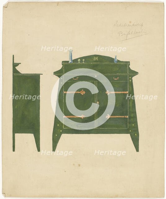 Design for a sideboard, 1887-1911. Creator: Gustaaf Frederik van de Wall Perné.