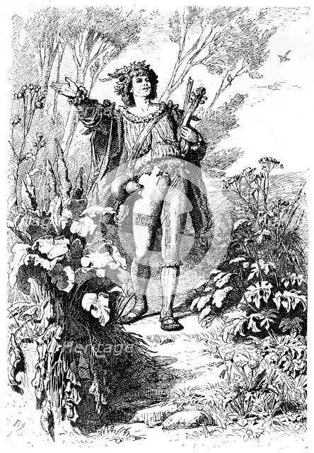 'Minnesanger', c1880-1882.Artist: Karl Theodor von Piloty