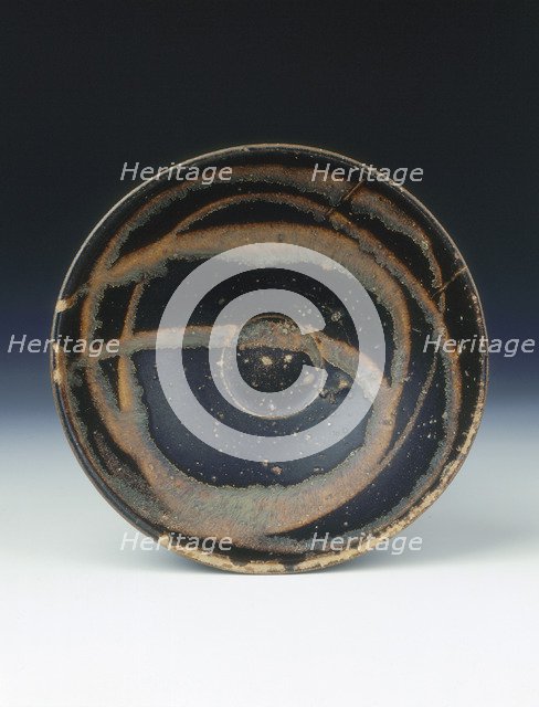 Jizhou black glazed bowl with yellowish slip, Southern Song dynasty, China, 1225-1227. Artist: Unknown