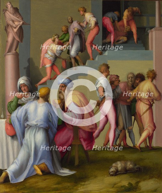 Pharaoh with his Butler and Baker (from Scenes from the Story of Joseph), ca 1515. Artist: Pontormo (1494-1557)