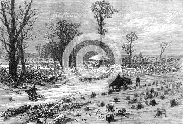 The Bois de Boulogne, Paris, (sketch by balloon post), 1871. Creator: Unknown.