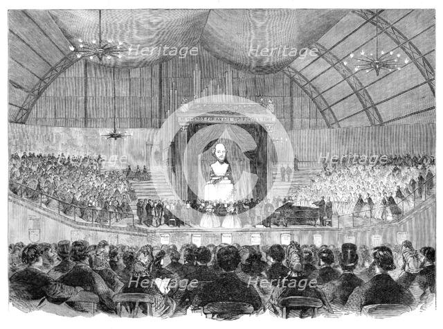 The Shakspeare Commemoration in London: unveiling a bust of Shakspeare..., Agricultural Hall, 1864. Creator: Unknown.