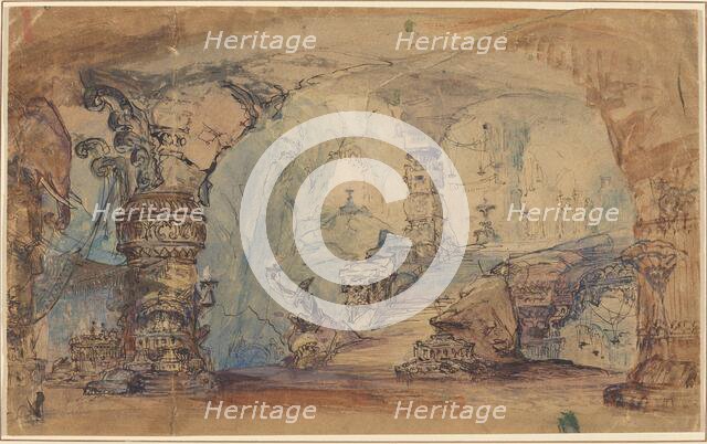 A Fantastic Underground Temple (Aladdin's Cave?). Creator: Robert Caney.