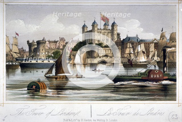 Tower of London, c1860. Artist: R Canton