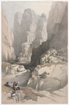 Entrance to Petra, the Theatre, 1839. Creator: David Roberts (British, 1796-1864).