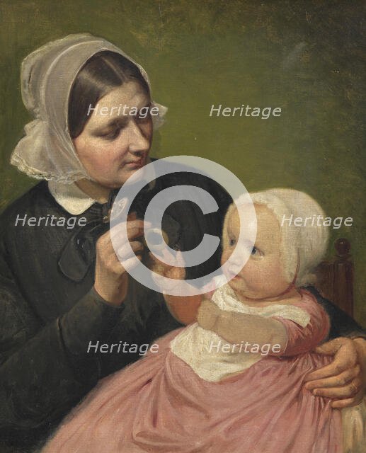 The Artist's Wife and Their Son Poul, mid-19th century. Creator: Wilhelm Marstrand.
