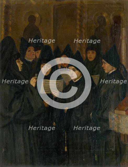 Nuns, 1893. Creator: Nesterov; Mikhail Vasilyevich (1862-1942).