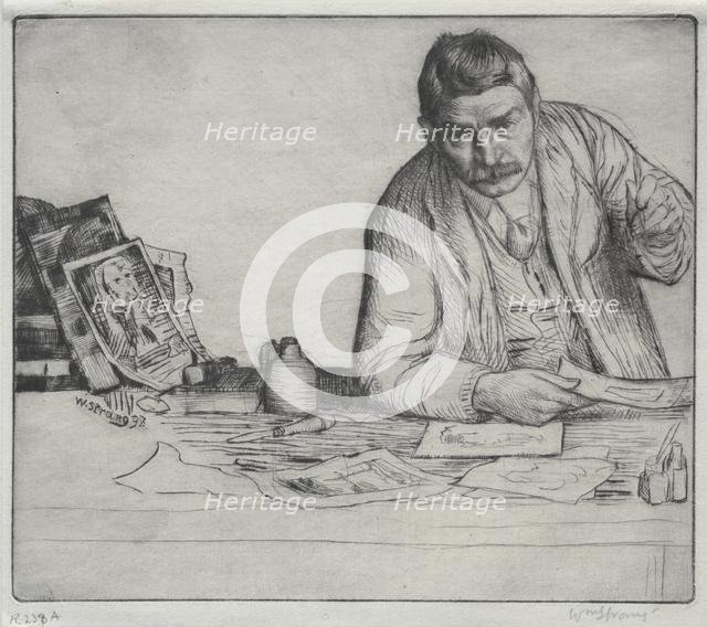 Self-Portrait - "The Etcher", 1897. Creator: William Strang (British, 1859-1921).