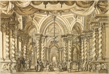 Set design for the Opera Bellérophon by Jean-Baptiste Lully, 18th century.
