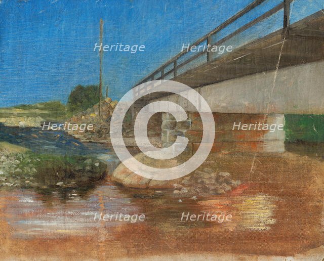 Sketch of a landscape with a bridge, 1900. Creator: Aurel Ballo.