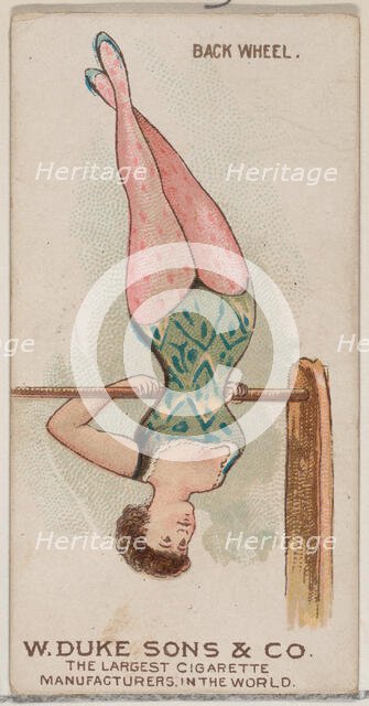 Back Wheel, from the Gymnastic Exercises series (N77) for Duke brand cigarettes, 1887., 1887. Creator: Unknown.