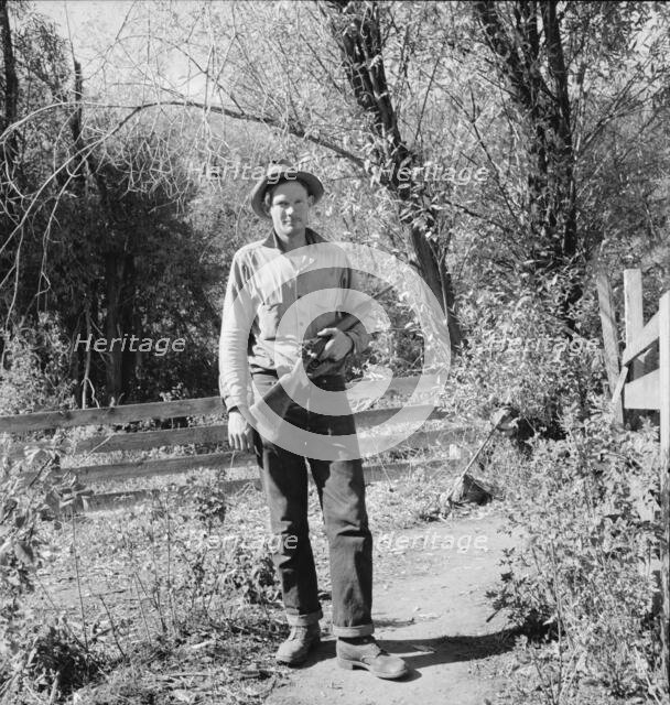 Roy Carlock, member of Ola self-help sawmill co-op, Gem County, Idaho, 1939. Creator: Dorothea Lange.